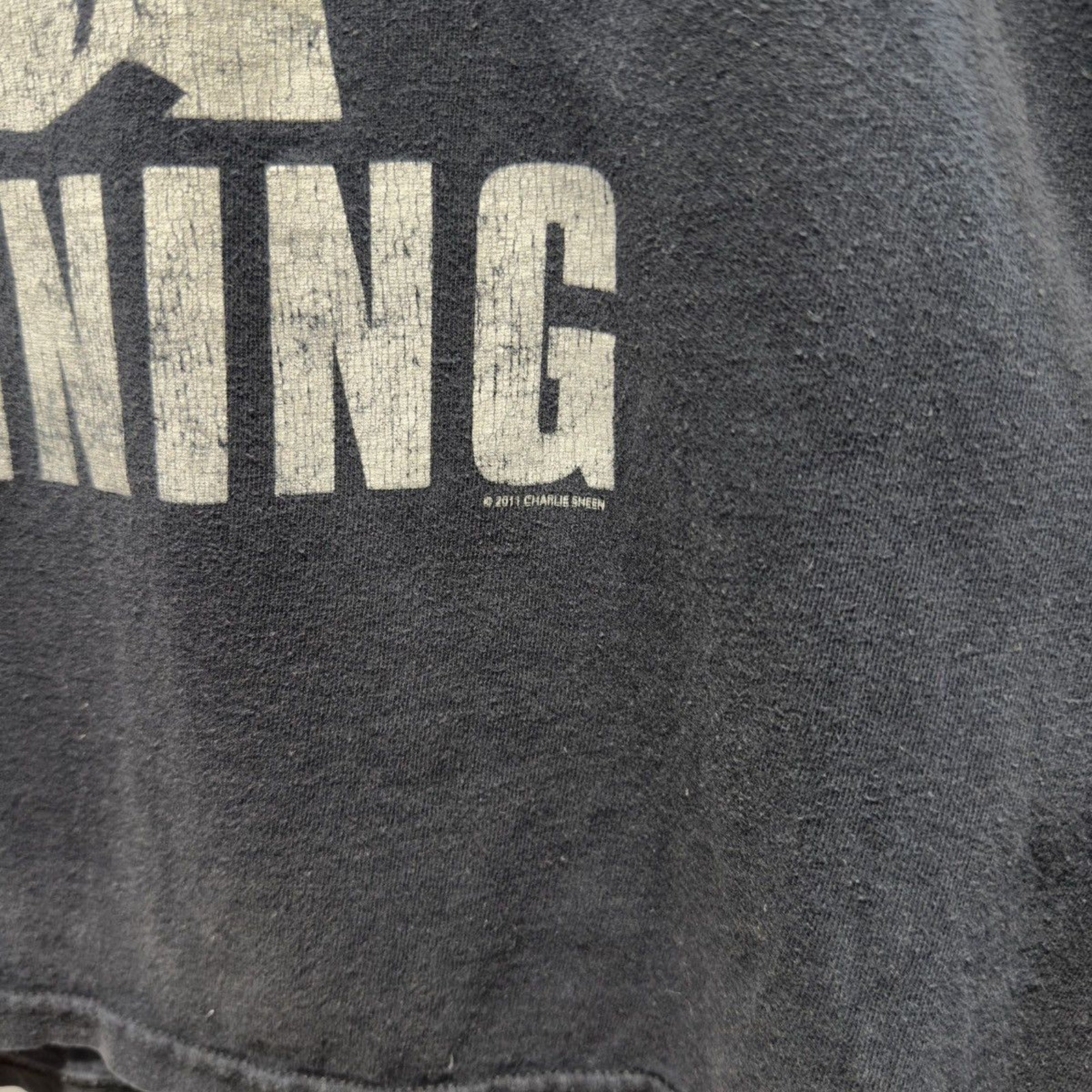 2011 Charlie Sheen Winning Tee Faded Distressed