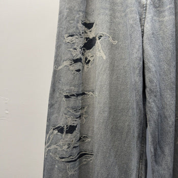Balenciaga Winter 2021 Tromp L'oeil Denim Sweatpants Demna