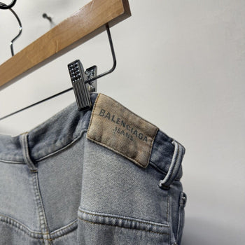 Balenciaga Winter 2021 Tromp L'oeil Denim Sweatpants Demna