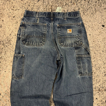 2000S THRASHED FADED CARHARTT DENIM WORKWEAR JEANS