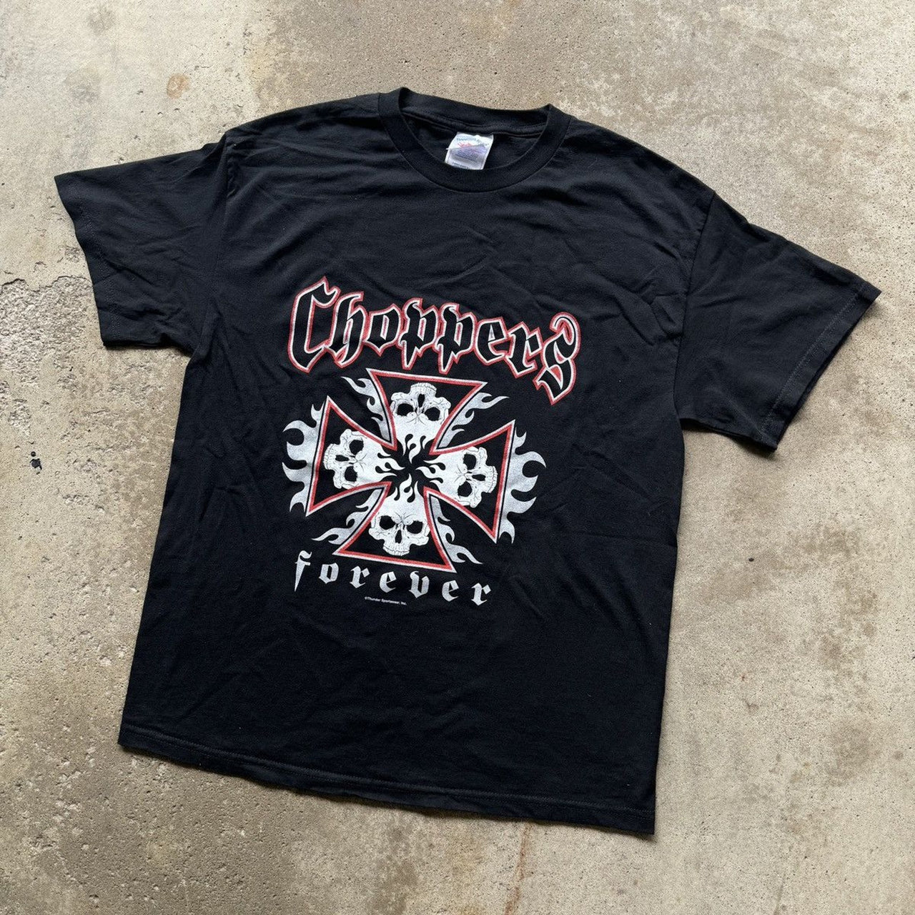 2000s CHOPPERS BIKER SKULL LOGO TEE