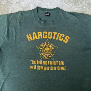 1990S THRASHED FADED CHICAGO NARCOTICS DRUG UNIT TEE