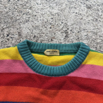 Saint Laurent Paris Hedi Slimane AW15 Rainbow Stripe Sweater