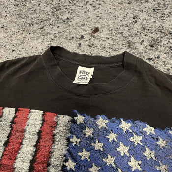 1990s Thrashed Faded American Flag Tee