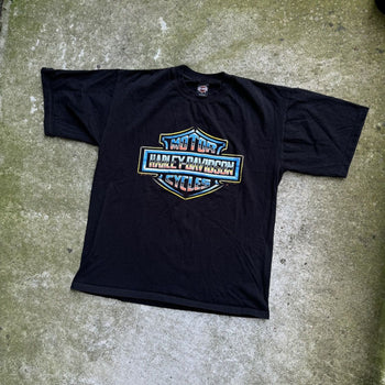 1990s HARLEY DAVIDSON CHROME BIG LOGO TEE OVERSIZED