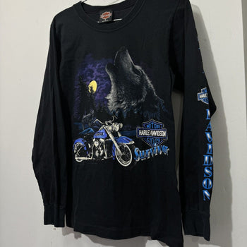 1990s HARLEY DAVIDSON SURIVOR WOLF LONGSLEEVE TEE