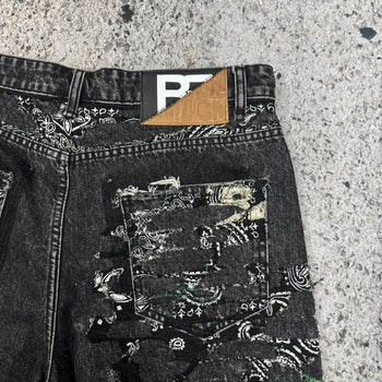 Pantalones cortos vaqueros con doble rodilla y diseño de dados Baby Face Originals