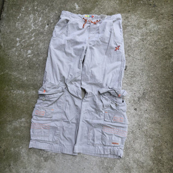 1990s JNCO STREET DIVISION CARGO KHAKI BAGGY FLARE PANTS