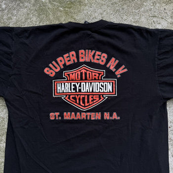 1990s HARLEY DAVIDSON CHROME BIG LOGO TEE OVERSIZED