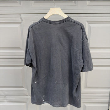 1990s Faded Black Thrashed Stained Painted Pocket Tee