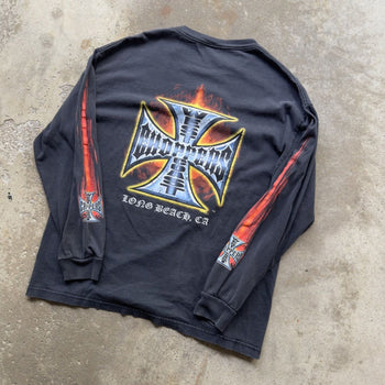 2000S WEST COAST CHOPPERS FOR LIFE FLAME LONGSLEEVE TEE