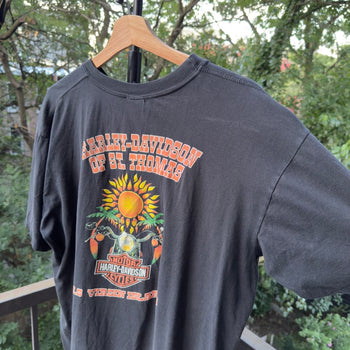 1990s Harley Davidson Faded Chrome Big Logo Tee