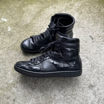 Saint Laurent Paris 2015 Hedi Slimane SL10H Embossed Crocodile Leather High Top