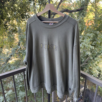 1990s Nike Thrashed Faded Green Logo Sweatshirt