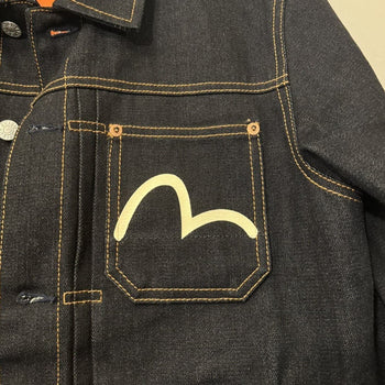 EVISU SEAGULL PRINT SELVEDGE DENIM TRUCKER JACKET TYPE 1