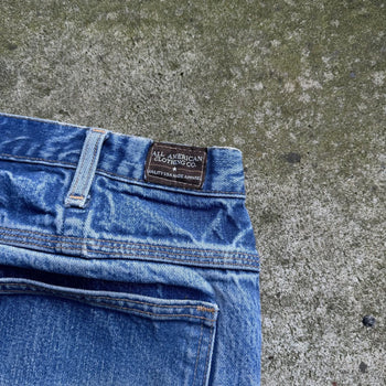 1990s THRASHED FADED MADE IN USA WORKWEAR CARPENTER DENIM JEANS