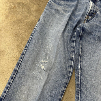 2000S THRASHED FADED LEVI’S 517 BOOT CUT DENIM JEANS