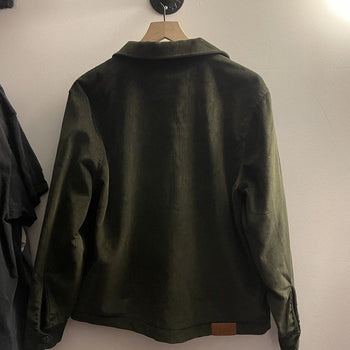 NOAH NYC CORDUROY DARK OLIVE ZIP UP TRUCKER JACKET