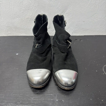 FW15 Balmain x H&M Silver Toe Buckle Boots