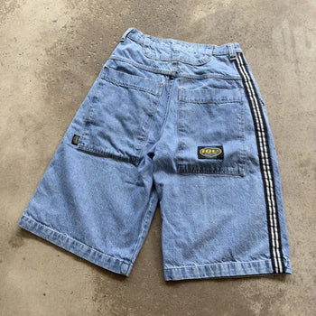 2000S Y2K IOU BAGGY TRACK DENIM SKATER JEAN SHORTS JORTS