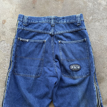 1990s/2000s Y2K PACO JEANS BAGGY ZIPPER DENIM SKATER JEAN SHORTS