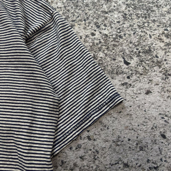 2000s Oversized Striped Short Sleeve Henley Shirt