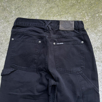 2000S HARLEY DAVIDSON BAGGY WIDE LEG BLACK CARPENTER JEANS