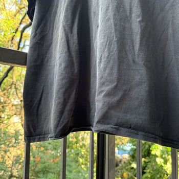 2000s Thrashed Faded Distressed Blank Black Tee