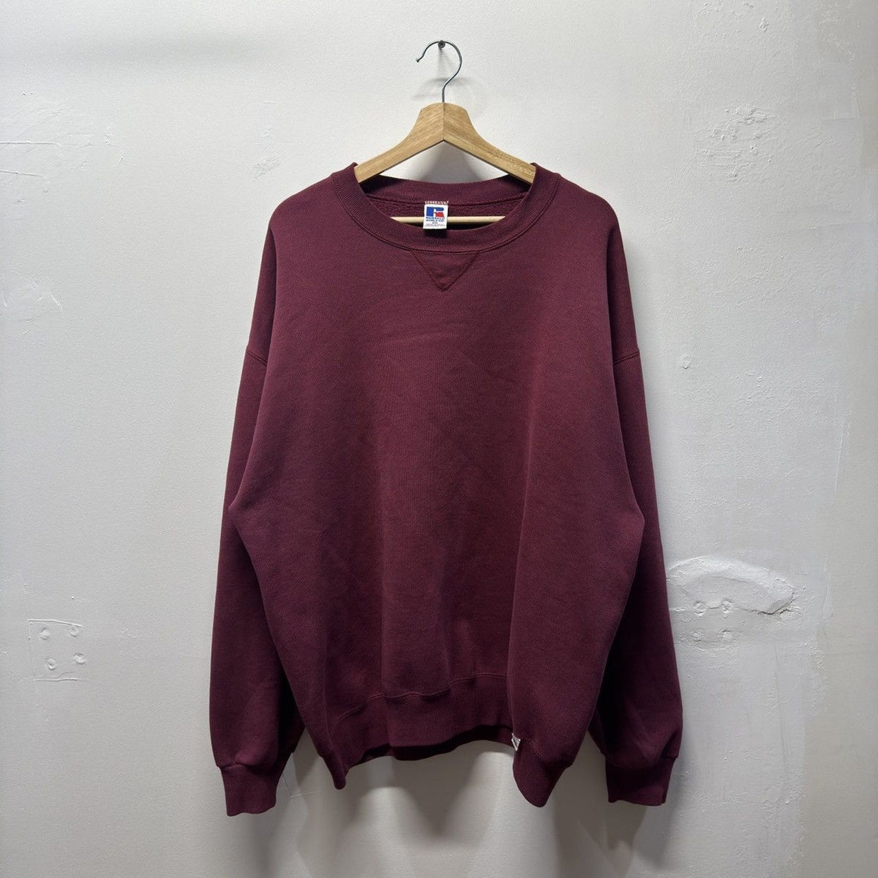 Vintage 1990s Made in USA Russell Athletic Faded Maroon Sweatshirt