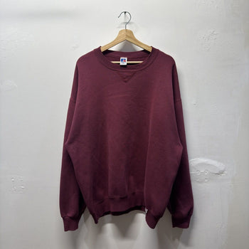 Vintage 1990s Made in USA Russell Athletic Faded Maroon Sweatshirt