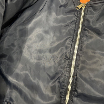 1980S REVERSIBLE NAVY ORANGE OVERSIZED MA-1 BOMBER JACKET