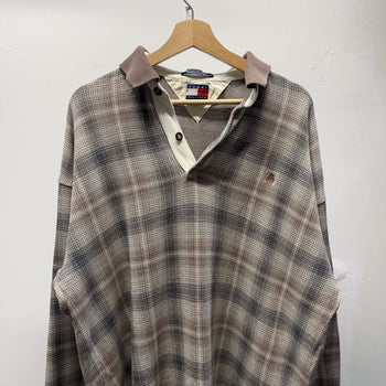 Vintage 1990s Tommy Hilfiger Faded Plaid Shirt