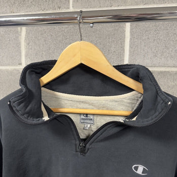 2000s Thrashed Faded Distressed Champion Quarter Zip Sweatshirt