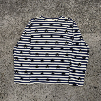 Comme des Garçons Japan Blue White Striped Star Longsleeve