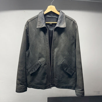 2000s Faded Black Leather Blouson Jacket