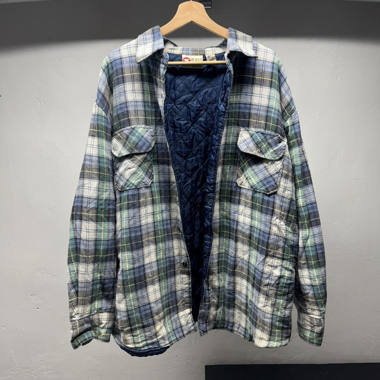 2000s Thrashed Distressed Plaid Grunge Flannel Shirt Jacket