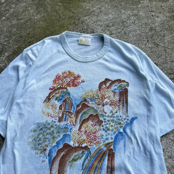 1970s SEARS WATERFALL WATER PRINT THIN TEE