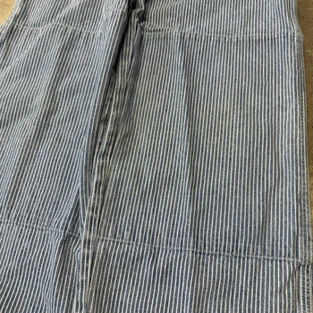 2000s GAP CONTRACTOR PINSTRIPE BAGGY WIDE LEG DENIM JEANS