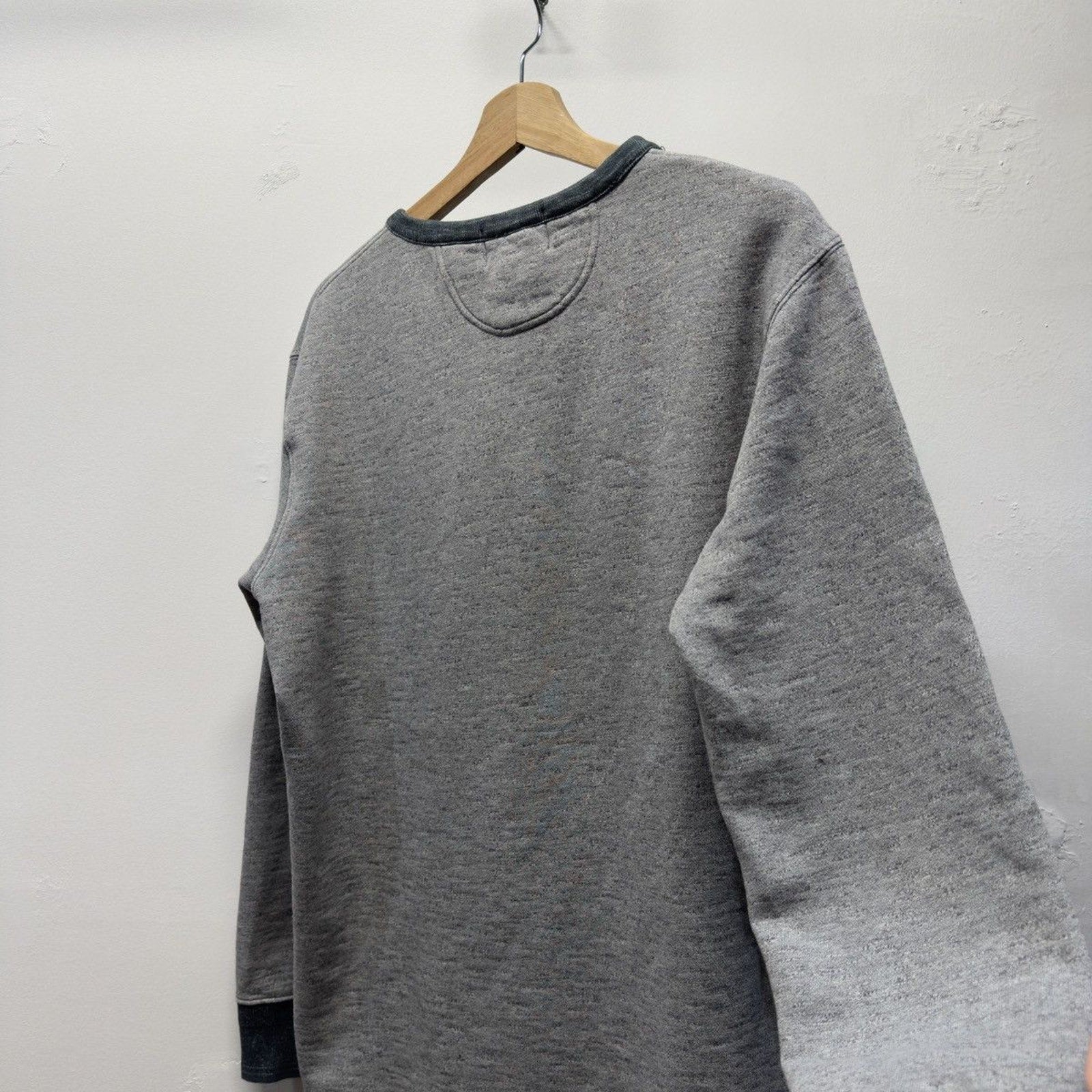 Vintage 2000s RRL Grey Henley Sweatshirt Faded