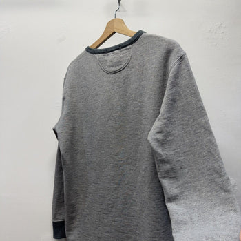 Vintage 2000s RRL Grey Henley Sweatshirt Faded