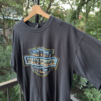 1990s Harley Davidson Faded Chrome Big Logo Tee