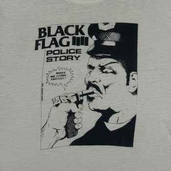 1980s THRASHED BLACK FLAG 4 POLICE STORY TEE