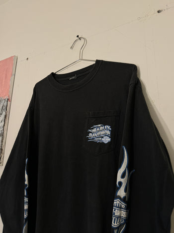 2000s HARLEY DAVIDSON EAGLE FLAME LONGSLEEVE TEE