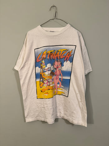 1990s GARFIELD CATWATCH BAYWATCH PARODY TEE