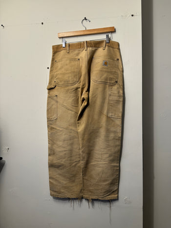 2000S THRASHED CARHARTT DOUBLE KNEE CARPENTER PANTS TAN