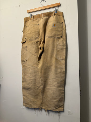 2000S THRASHED CARHARTT DOUBLE KNEE CARPENTER PANTS TAN