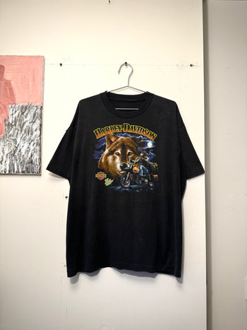 1980S HARLEY DAVIDSON FADED LONE WOLF TEE