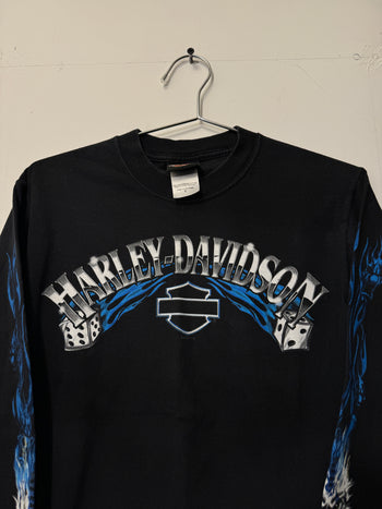 2000S HARLEY DAVIDSON DICE CLOWN FLAME LONGSLEEVE TEE