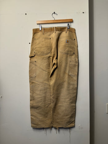 2000S THRASHED CARHARTT DOUBLE KNEE CARPENTER PANTS TAN