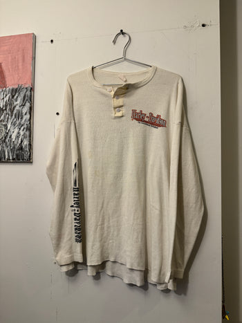 1980s HARLEY DAVIDSON THRASHED FADED LONGSLEEVE THERMAL TEE